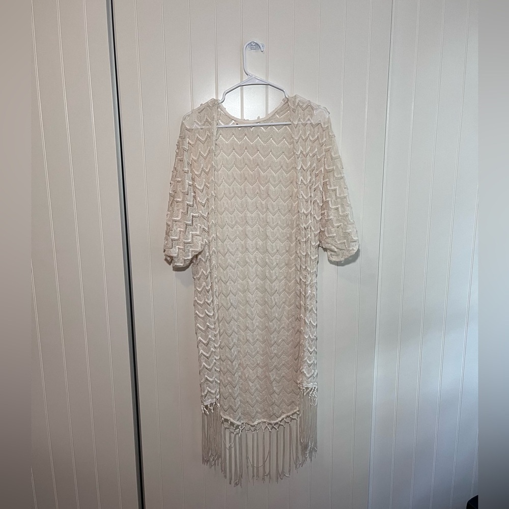 Boho Paper Crane Cream Kimono Size Small